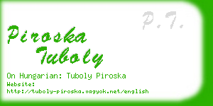 piroska tuboly business card